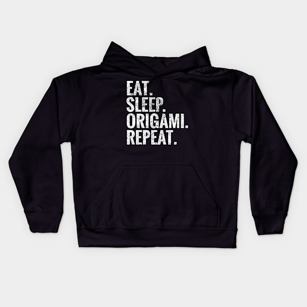 Eat Sleep Origami Repeat Kids Hoodie by TeeLogic